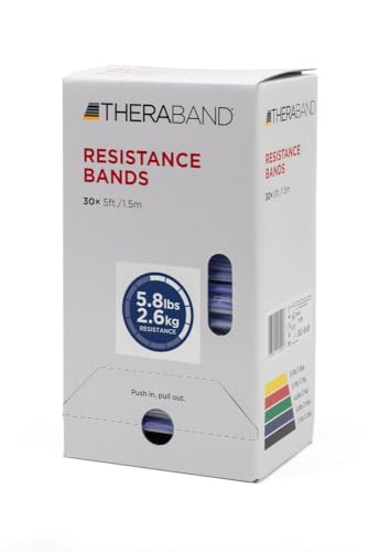 THERABAND Resistance Bands - color: Blue, size: 1 Box of 30, style: Level 4 / Extra Heavy