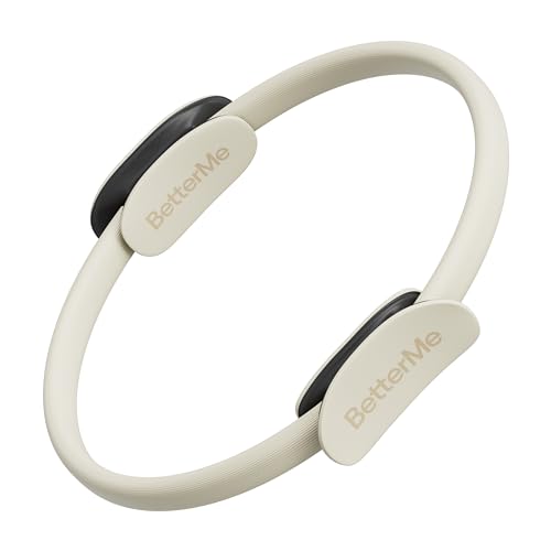 BetterMe Toning Pilates Ring – Magic Circle Pilates Ring for Strength & Flexibility – 15 Inch Fitness Ring for Home Pilates & Yoga Workouts - color: Ivory