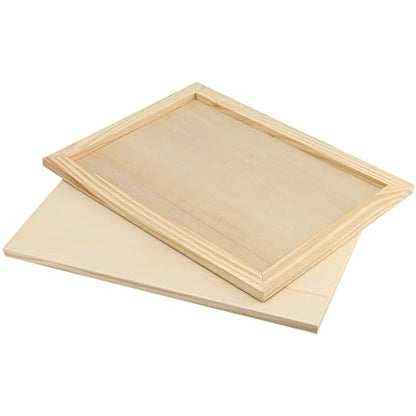 MANCHAP 12 Pack 9 x 12 Inch Wood Canvas Panels, Unfinished Cradled Painting Panel Boards, Artist Canvas for Painting, Encaustic Art, Wood Burning, Pouring, Crafts