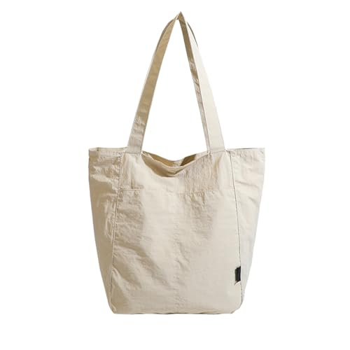 Barsine Tote Bag for Women Unisex Lightweight Nylon Totes Purses and Handbags Large Casual Shoulder Hobo for Travel Gym - color: White