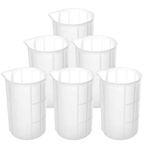 Gartful 300ml Large Silicone Measuring Cups, 10OZ Reusable Squeeze and Pour Resin Cups for Epoxy, Casting Molds, Slime, Craft Art Projects, Cup Making, Waxing, 6 Packs - size: 300ml*6
