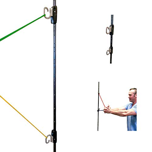Kinetic Bands Space Saver Gym Resistance Bands Exercise Equipment for at Home Fitness Workout | Resistance Band Wall Anchor with 2 Rails, 2 Rail Cars - style: Without Resistance Bands