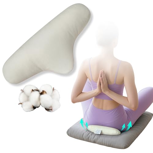 Meditation Cushion - Floor Pillows for Adults Sitting, Yoga Bolster,Portable Ergonomics Tailbone Support Mat Meditation Floor Pad with 100% Organic Cotton Cover & Polyester Cotton Fill
