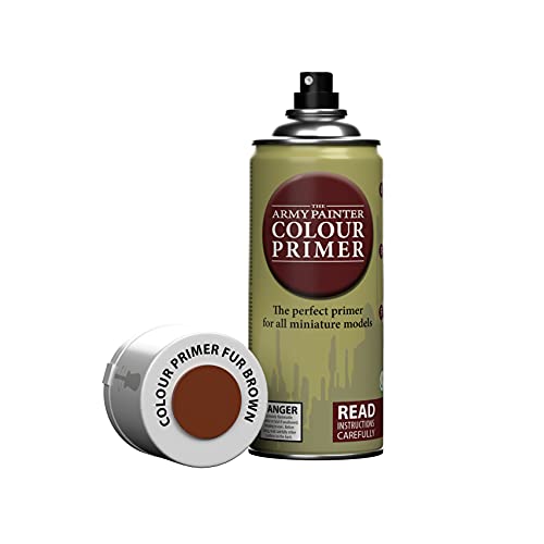 The Army Painter, Colour Primer Fur Brown, 400 ml acrylic spray | Spray Paint Basecoat for Miniature Model Undercoat Priming, Plastic Wargames, DnD & Warhammer - color: Fur Brown