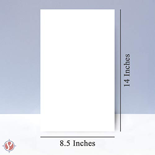 White Paper – Great for Arts and Crafts and Stationery Printing – 8.5 x 14" (Menu/Legal Size) – Regular Paper, 20lb Bond / 50lb Text / 75GSM – Copy, Writing and Printer Paper – 500 Sheets per Pack - color: White