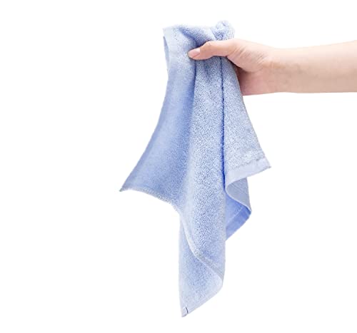 Washcloths 12 Pack 13"x13"- Extra Absorbent, Soft Multipurpose Wash Clothes and Face Towel (Blue) - color: Blue