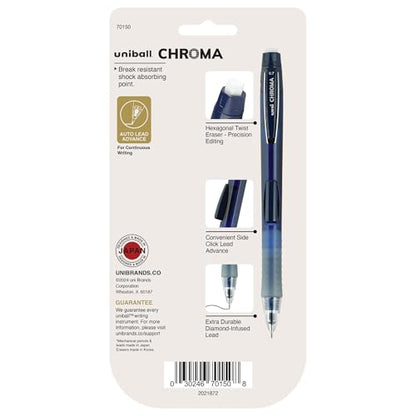 uniball Chroma Mechanical Pencil Starter Kit, 0.7mm, HB #2, Assorted Barrels, 4 Pack
