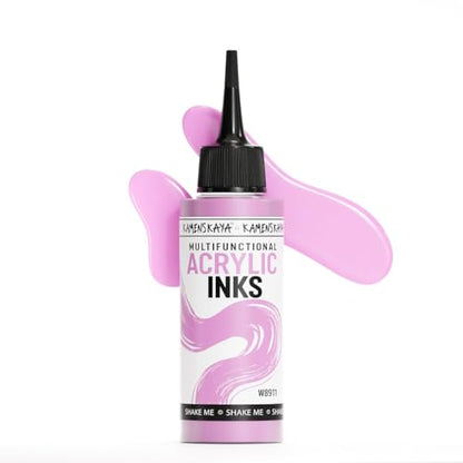 Acrylic Inks, 'Blush' Acrylic Ink, 3.38 Fl Oz (100 ml) | Highly Concentrated, Multifunctional Liquid Acrylic Paint - color: Blush