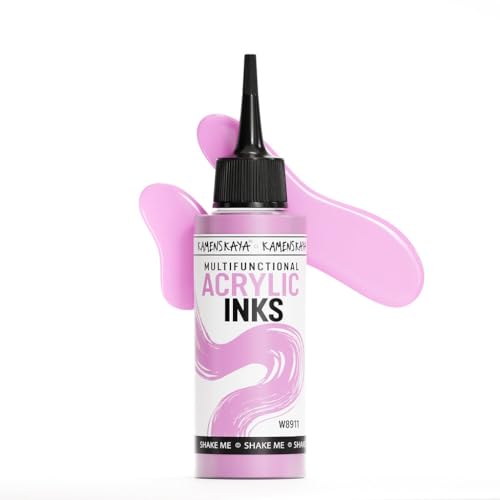 Kamenskaya Acrylic Inks, 'Blush' Acrylic Ink, 3.38 Fl Oz (100 ml) | Highly Concentrated, Multifunctional Liquid Acrylic Paint - color: Blush