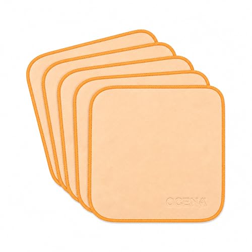 OCENA Pocket Sweat Towels & Microfiber Handkerchiefs, 5-Pack, 10 x 10 in | Quick-dry, sweat-absorbing, soft on face and hands; easy to carry for heat, workouts, gardening, travel, and daily use - color: Beige