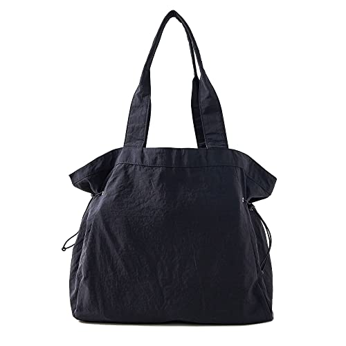 VAKAER Tote Bag for Women, 18L Side Cinch Shopper Bag, Large Hobo Bag, Lightweight Shoulder Bags for Work, Workout, Travel - color: Black