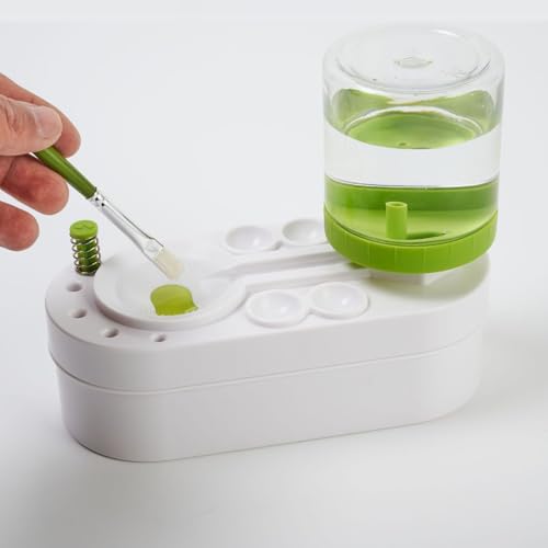 Upgraded Paint Brush Cleaner Brush Rinser Water Circulation(Pre Assembled), Watercolor/Oil and Water-Based Paint Brush Cleaner Tool, Gift for Adults Artist Beginners - color: Green