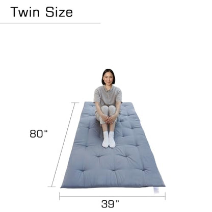 FindPanda Japanese Futon Floor Mattress, Folding Tatami Mat Sleeping Pad,Roll Up Kids Floor Lounger