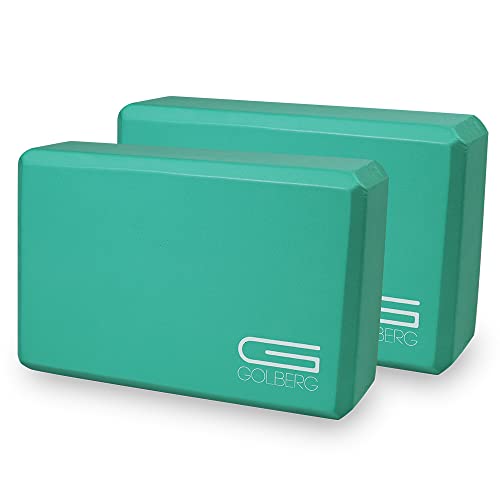 Golberg Foam Yoga Block – For Fitness, High Intensity Support and Improving Strength or Flexibility Pink/Green/Dark Green/Purple/Blue – 1/2/4 Pack - color: 2 Pack - Dark Green