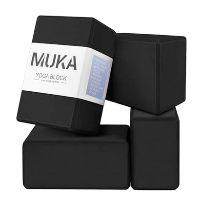 Muka Yoga Blocks 4x6x9 Inch, High Density EVA Foam Yoga Brick for Meditation, Pilates - color: Black, size: 4 pack
