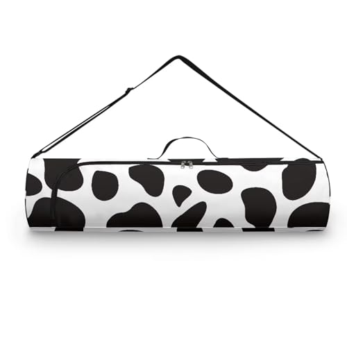 Yoga Mat Bag for Women & Men Full-Zip Yoga Mat Carrier Bag for Class Workout Park with Adjustable Strap - color: Cow Print