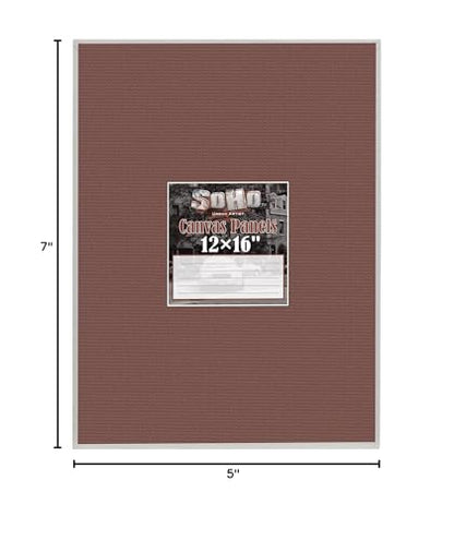 SoHo Artist Cotton Canvas All Media Panels - 5x7-3 Pack of Double Primed Cotton Acid-Free Panels Bonded Canvases for Paintings, Artwork and More - size: 5x7