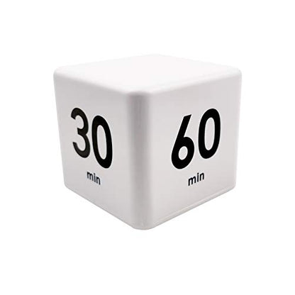 Feilifan Cube Timer, Productivity Cube Flip Timer, 15-20-30-60 Minute - color: 15-20-30-60min,white