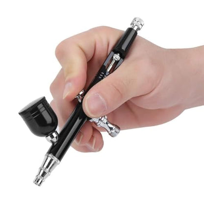 Airbrush Kit, Dual Action 0.3mm Gravity Feed for Nail Art & Models | 0.3mm precision nozzle, Independent air & fluid trigger control, Gravity feed for efficient paint flow, Ergonomic design