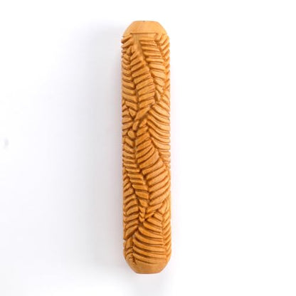 MKM Pottery Tools Wood Big Hand Rollers for Clay (BHR-154 Layered Leaves) - color: BHR-154 Layered Leaves