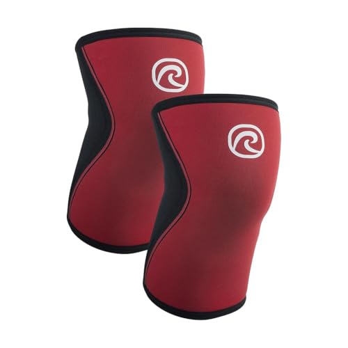 Rehband 5mm Knee Sleeves for Functional Training, Cross-Training & Powerlifting, Weightlifting Knee Support made of Neoprene, Unisex, Colour:Red - 1 Pair, Size:X-Small - color: Red - 1 Pair, size: X-Small