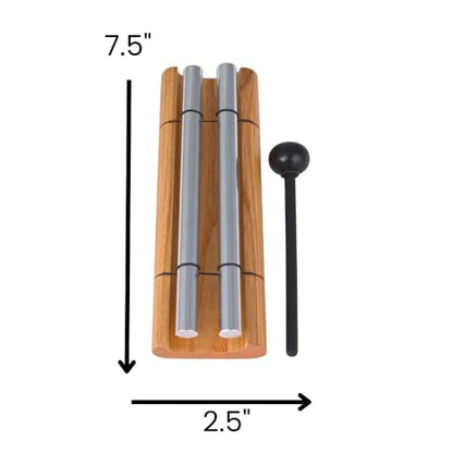 Woodstock Wind Chimes Zenergy Duo Hand Bell Chime, 2 Tone, Bell Percussion Instrument for Meditation, Yoga, Classrooms, Offices, Great for Awareness, Relaxation 7.5" (ZENERGY2) - size: 7.5"