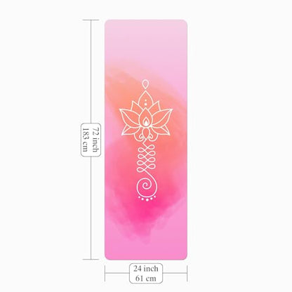 Foldable Yoga Mat, 1.5mm Thick Exercise Yoga Mat With Carry Bag | 72" L x 24" W, Non-slip Suede Fitness Travel Yoga Mat for Hot Yoga, Exercise, Pilates, Home & Gym Use, 3 lbs - color: Pink