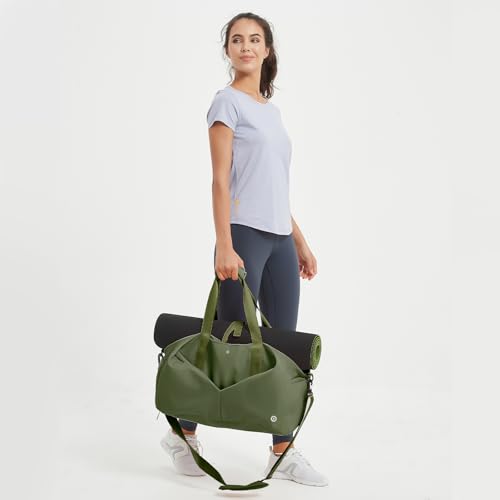Ceneda 20" Gym Bag for Women with Wet Pocket & Shoe Compartment, Lightweight Duffel Waterproof Carry On Duffle for Travel, Yoga, Overnight (Green) - color: Green