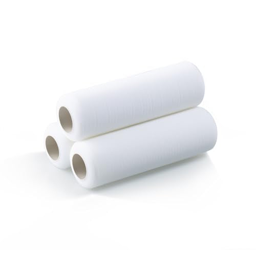 VOOMEY 9 inch Foam Paint Roller Cover(Blade-Cut Sponge), Pack of 3 | High Absorption Foam Paint Roller 9 Inch,Paint Roller for Painting Walls,Cabinet,Ceilings,House - color: 3pcs White