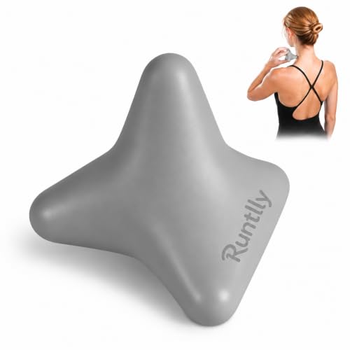 Trigger Point Massage Tool, 3" × 2.6", Deep Tissue Manual Massage Ball for Muscle Knots & Myofascial Release, Physical Therapy Tool for Plantar Fasciitis, Foot Hand Hip & Back Soreness Relief - color: Gray