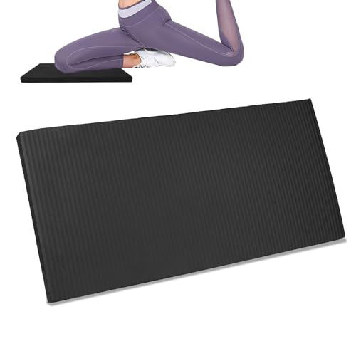 Yoga Knee Pad Cushion Yoga Mat Thick Kneeling Pads Support for Knees, Wrists Elbows, Non-Slip - Earth-Friendly Knee Pads for Yoga, Pilates, Floor Workouts - Knee Cushion, Black Yoga Mat, 24x12.2 Inch