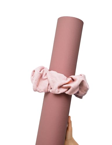 Yoga Mat Scrunchie Yoga Mat Strap Carrier Pilates Mat Holder | Holds Your Yoga Mat in Style, Adjustable & Stretchy Yoga Mat Band, Fits Most Standard Yoga Mats (mat not included),Yoga Gifts - color: Light Pink