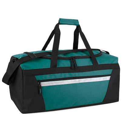 40 Liter, 22 Inch Reflective Duffle Bag with Shoulder Strap for Men, Women, Travel - color: Green
