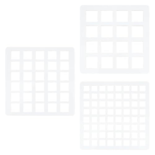 BENECREAT 3Pcs Square Swatching Template Stencil, 5.9x5.9inch Acrylic Drawing Stencils Paint Stencils for Fabric Walls Crafts Arts Paper Home Decoration, 2.5mm Thick - size: 5.9x5.9 Inch*3pcs