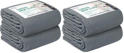Canvas Drop Cloth for Painting 9x12 feet Pack of 4-8oz Painters Drop Cloths for Painting - All Purpose Canvas Tarps for Floor & Furniture Protection - Recycled Cotton Fabric - size: 9x12 Ft - 2 pc (Pack of 2)