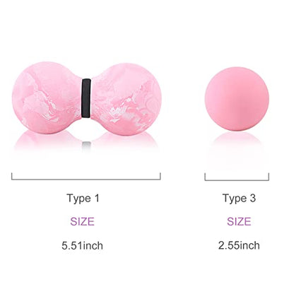 TXJ Sports Massage Balls - Lacrosse Ball & Peanut Massage Ball, Fascia Ball for Deep Tissue, Myofascial Release, Trigger Point Therapy, Fascia Ball for Back, Exercise, Stress Relief