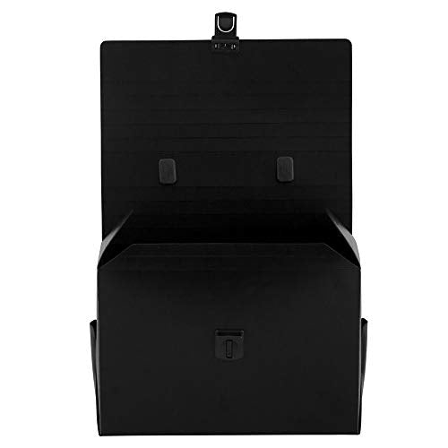 JAM PAPER Plastic Portfolio Art Case with Handles - 6 x 9 x 4 - Black - Sold Individually - color: Black