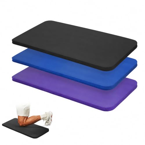 DEAYOU 3 Pack Yoga Knee Pads Cushion, Non Slip Exercise Mat for Pain Free Yoga, Extra-Thick Pilates Knee Mats, Portable Yoga Mat Accessory for Fitness, Elbows, Wrist, Forearms, 24"x10"x0.6", 3-Color