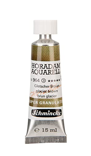 Schmincke - HORADAM® AQUARELL, Super Granulation, 14 964 006 Glacier Brown, 15 ml tube, very strong granulating colors, finest, super granulating watercolors
