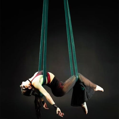 6.6ft 2m Aerial Loops Aerial Straps Ropes Aerial Acrobatics Body Loop Trapeze Circus Apparatuses Equipment Yoga Straps 1 pairs - color: Dark Green