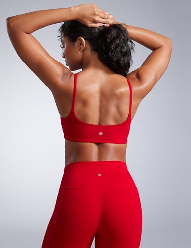 CRZ YOGA Butterbreeze Scoop Neck Sports Bras - color: Red Chili, size: Small