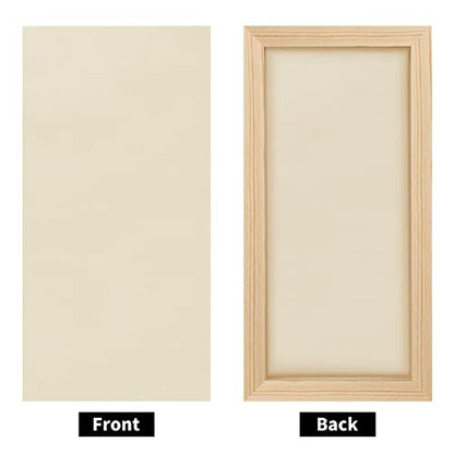 ADXCO 8 Pack Wood Panels 6 x 12 inch Wooden Canvas Board Unfinished Wooden Panel Boards for Painting, Arts, Pouring Use with Oils, Acrylics