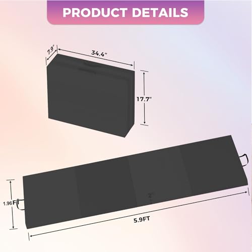 Superior Thick Folding Gymnastics Mat - 6.2x2.6ft, 2-Inch Foam, 5-Panel High-Density Exercise Tumbling Pad with Leather Surface, Carry Handles, Home Gym, Yoga, Pilates, Aerobics, Martial Arts - color: Black, size: 6 x 2 ft Four-Fold