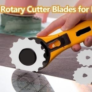 5Pcs Perforating Replacement Blades, Crochet Skip Blades Rotary Cutter Accessories for Crochet Projects Fleece and Scrapbooking (45mm)