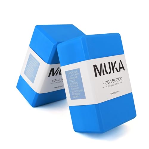 Muka Yoga Blocks 4x6x9 Inch, High Density EVA Foam Yoga Brick for Meditation, Pilates - color: Blue, size: 2 pack