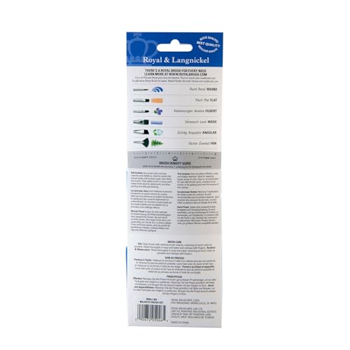 Royal & Langnickel Majestic Flat and Glaze Wash Artist Brush Set, 8-Piece