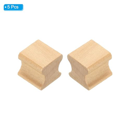 PATIKIL 20x20mm Blank Wood Rubber Stamp Mounts, 5Pcs Wooden Rubber Stamp Handle Hard Wooden Blocks for Making DIY Crafting, Brown - size: 20x20mm