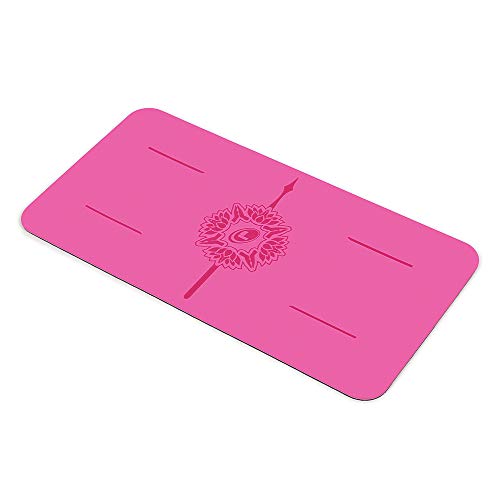 Liforme Yoga Pad - Revolutionary Alignment System, Advanced Non-Slip Grip | Eco-friendly, Non-Toxic, Sweat-Resistant, 4.2mm thick pad for knee, elbow and hand support during Yoga, Free Yoga Bag - color: Fuscia