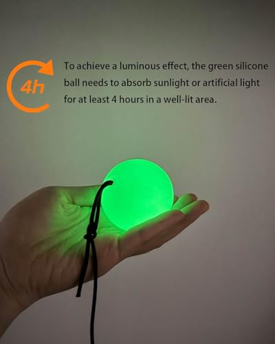 Lacrosse Trainer Ball with 2 Elastic Ropes - color: Green (Luminous)