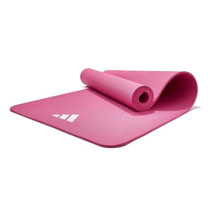 adidas Yoga Mat - Eco Friendly - Non Slip, Durable Textured Surface, 8mm - color: Preloved Fuchsia